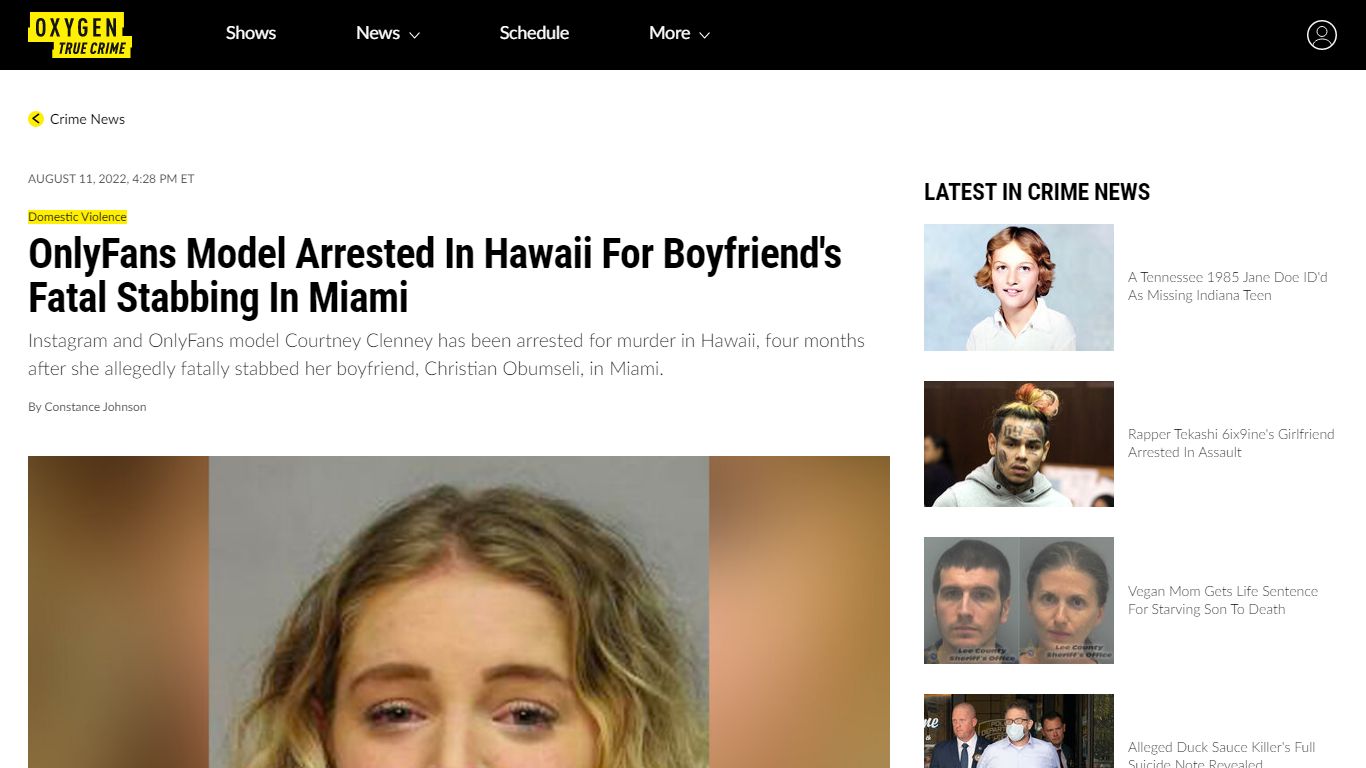 OnlyFans Model Arrested In Hawaii For Boyfriend's Fatal Stabbing In Miami