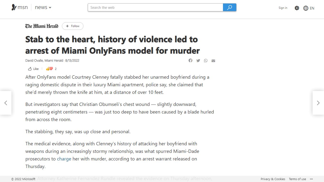 Stab to the heart, history of violence led to arrest of Miami OnlyFans ...